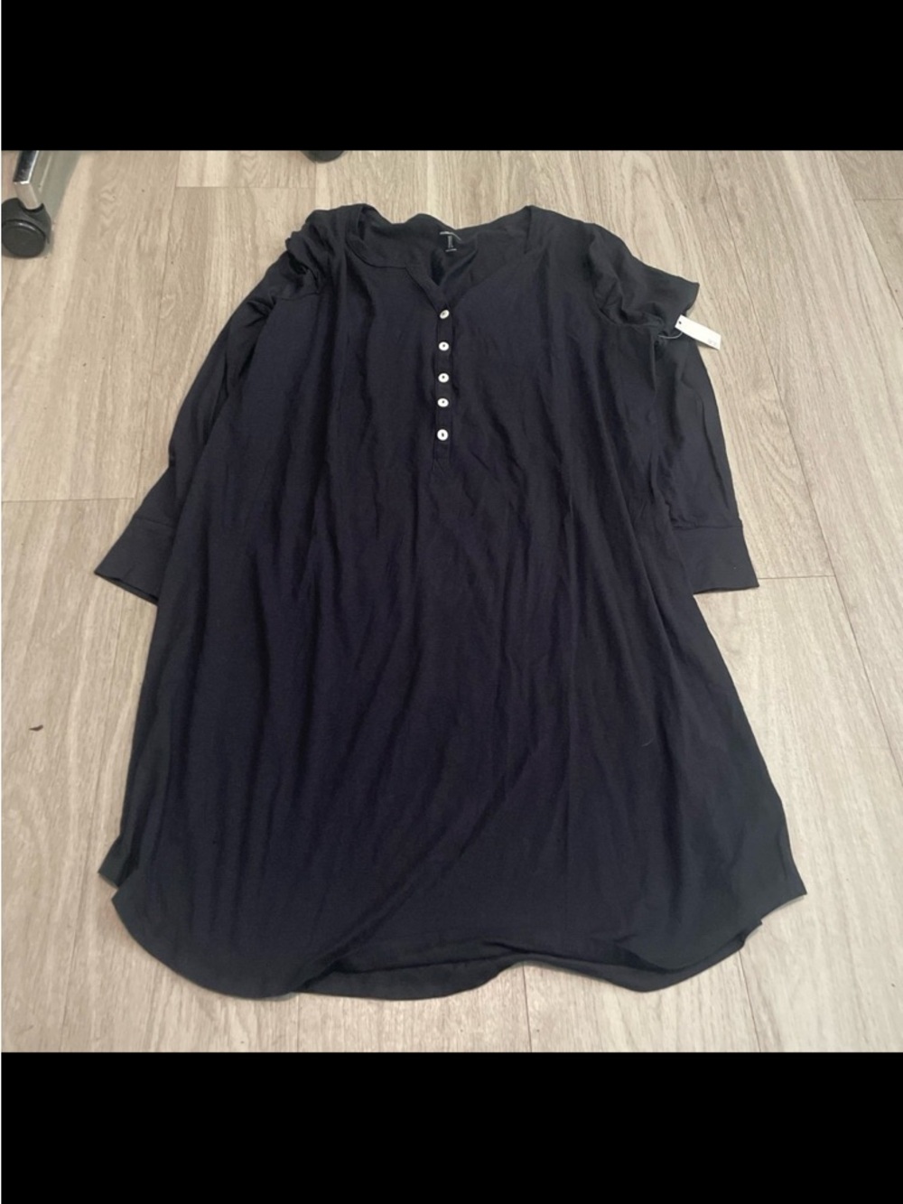 Amazon Essentials Black Mini Dress with Button Front